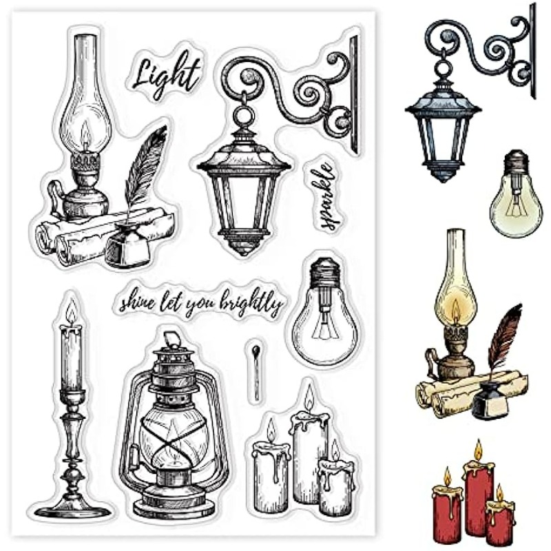 Clear Silicone Stamps For Card Making - أضواء خمر سيليكون واضح ختم الشموع
