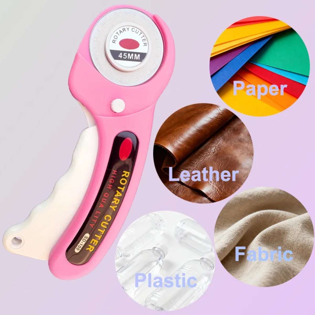 قاطع دوار وردي اللون مقاس 45 م - مراجعة Rotary Cutter For Fabric 45Mm وسعره