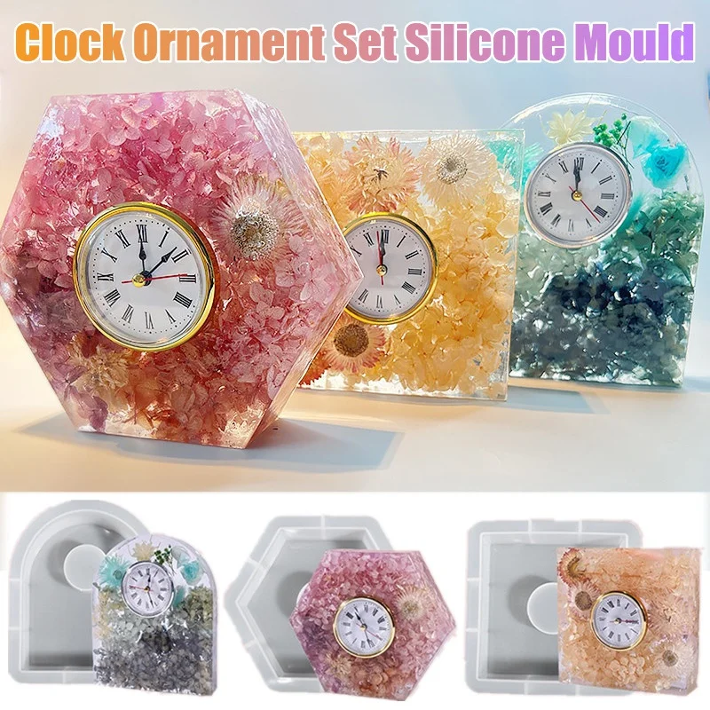 مجموعة زخرفة الساعة قالب من ال - مراجعة Silicone Epoxy Resin Molds Set وسعره